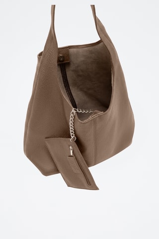 Sac porté épaule et porte-monnaie en cuir Terracina - Taupe