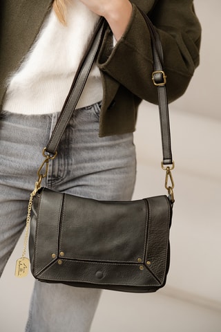 Sac bandoulière en cuir Leandra - Vert