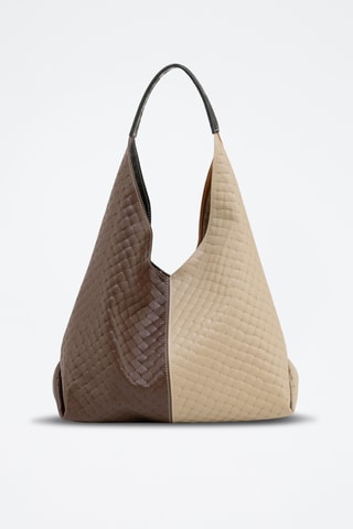 Cabas et sac bandoulière en cuir Nicolina - Noir