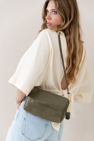 Sac bandoulière en cuir Luigina - Vert