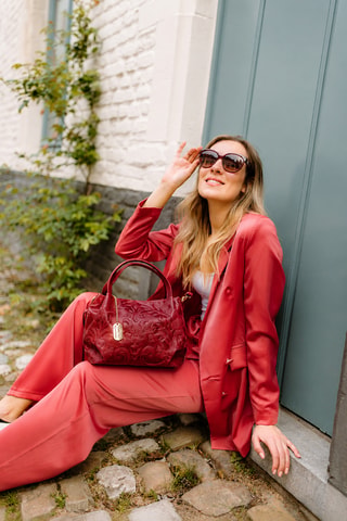 Sac à main en cuir Clarissa - Rouge