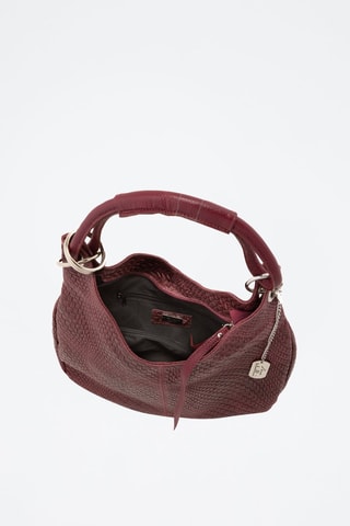 Sac porté épaule en cuir Concetta - Rouge foncé