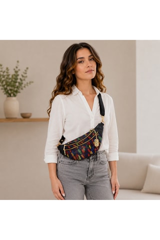 Sac banane en cuir Carola - Noir