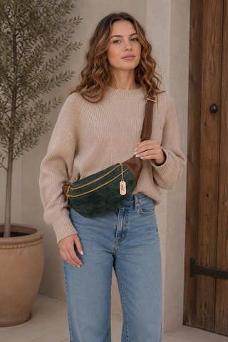 Sac banane en cuir Carola - Vert