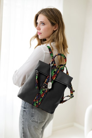 Sac à dos en cuir Azalea - Noir