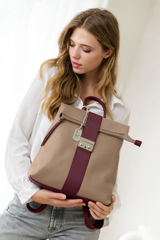 Sac à dos en cuir Azalea - Taupe