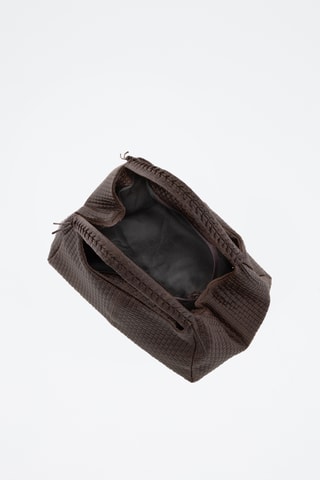 Sac porté épaule tressé en nubuck Pitigliano - Marron foncé