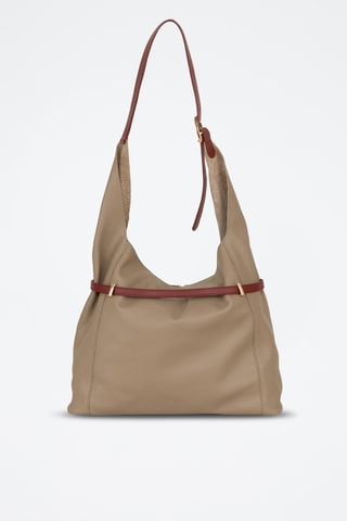 Sac porté épaule en cuir Grenta - Taupe