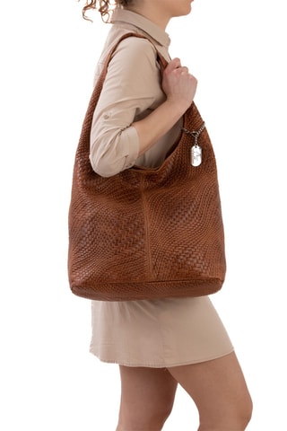 Sac porté épaule en cuir Palladia - Marron
