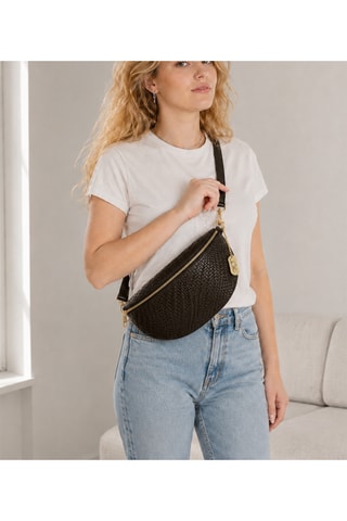 Sac banane en cuir Rufina - Marron foncé