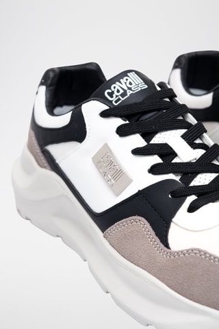 Baskets en nubuck - Blanc, noir et beige