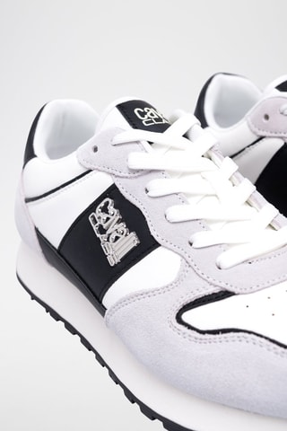 Baskets en nubuck - Blanc, bleu et gris