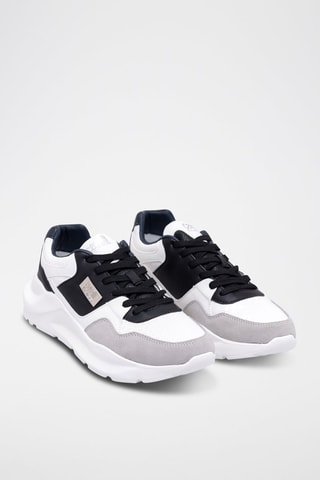 Baskets en nubuck - Cavalli Class - Blanc et gris