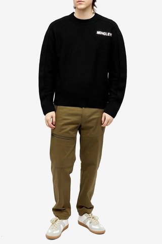Pull en laine Logo - Moncler - Noir