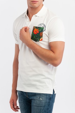 Polo - Harmont & Blaine Jeans - Blanc, orange et vert