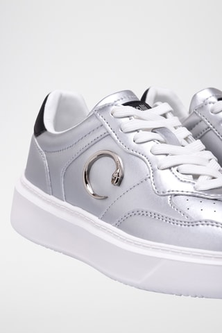 Baskets en cuir - Gris et blanc - Blanc et gris