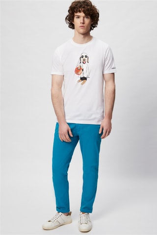 Pantalon droit - Harmont & Blaine - Bleu et orange