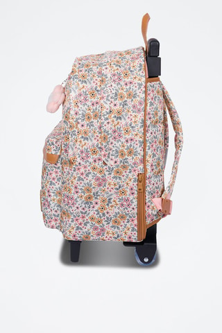 Sac à dos à roulettes Héloïse - Marron clair et rose