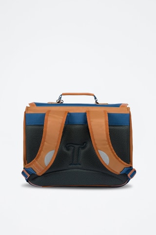 Cartable Nils - Bleu cobalt et camel