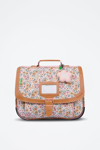 Cartable Héloïse - Marron clair et rose