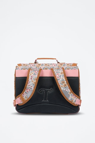Cartable Héloïse - Marron clair et rose