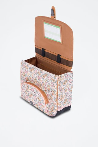 Cartable Héloïse - Marron clair et rose