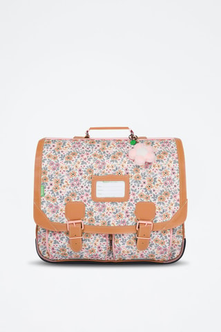 Cartable Héloïse - Marron clair et rose