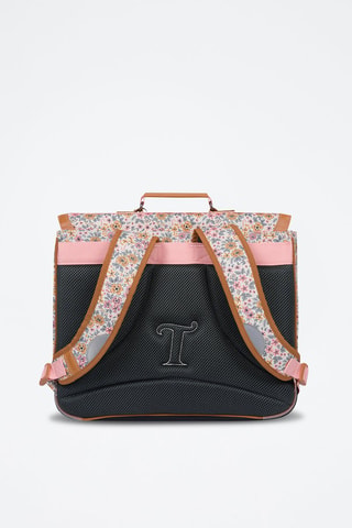 Cartable Héloïse - Marron clair et rose