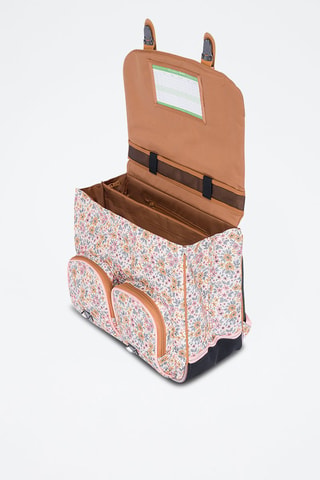 Cartable Héloïse - Marron clair et rose