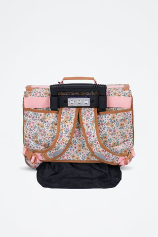 Cartable à roulettes Héloïse - Marron clair et rose