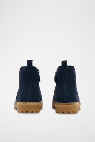 Boots en croûte de nubuck - Bleu marine