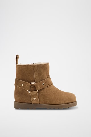 Bottines fourrées en nubuck - Beige