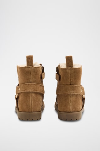Bottines fourrées en nubuck - Beige