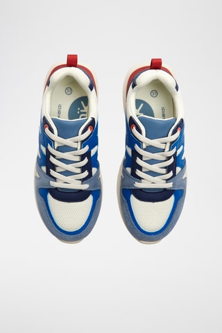 Baskets en croûte de cuir - Bleu