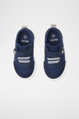 Baskets en croûte de cuir - Bleu marine