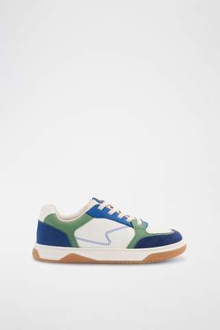 Baskets en croûte de cuir nubuck - Vert olive