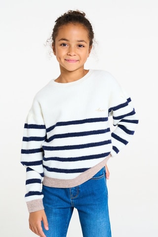 Pull - Blanc et bleu marine - Okaïdi