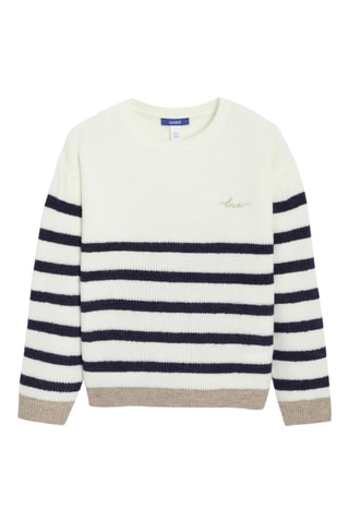 Pull - Blanc et bleu marine - Okaïdi