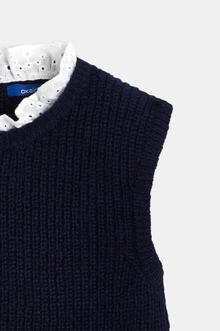 Pull trompe l’œil - Bleu marine - Okaïdi