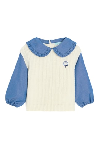 Pull bi-matière - Ecru - Okaïdi