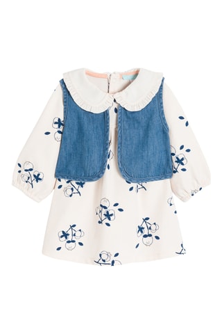 Gilet sans manches en jean et robe - Bleu cobalt