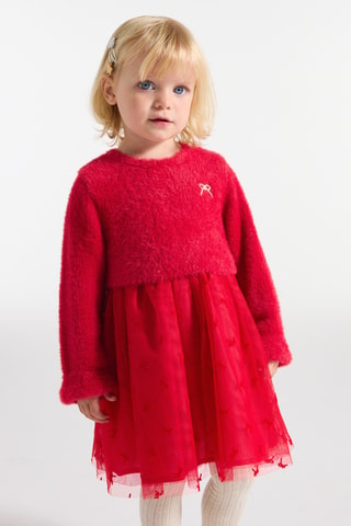 Robe bi-matière - Rouge