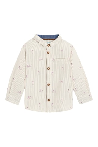 Chemise - Ecru et marron clair