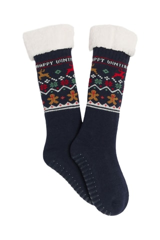 Chaussettes antidérapantes - Bleu marine - Okaïdi