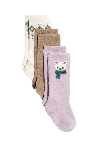 3 paires de chaussettes - Beige et blanc - Obaïbi