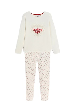 Pyjama en velours - Ecru - Okaïdi