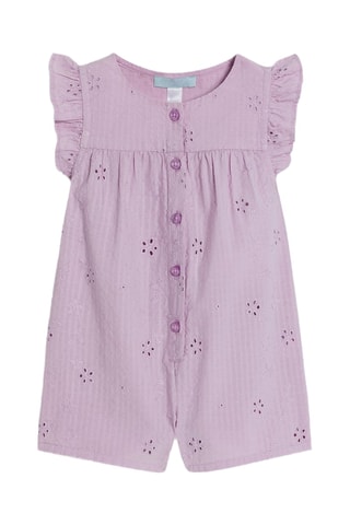 Combinaison en broderie anglaise - Mauve - Okaïdi