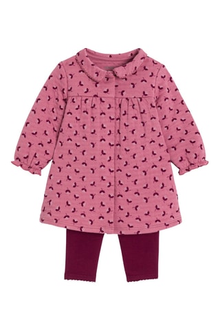 Robe et legging - Rose et bordeaux