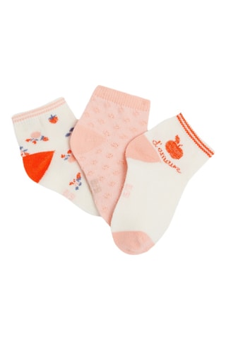 3 paires de chaussettes - Blanc et rose - Obaïbi