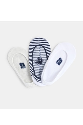 3 paires de protège-pieds - Blanc et bleu marine - Okaidi